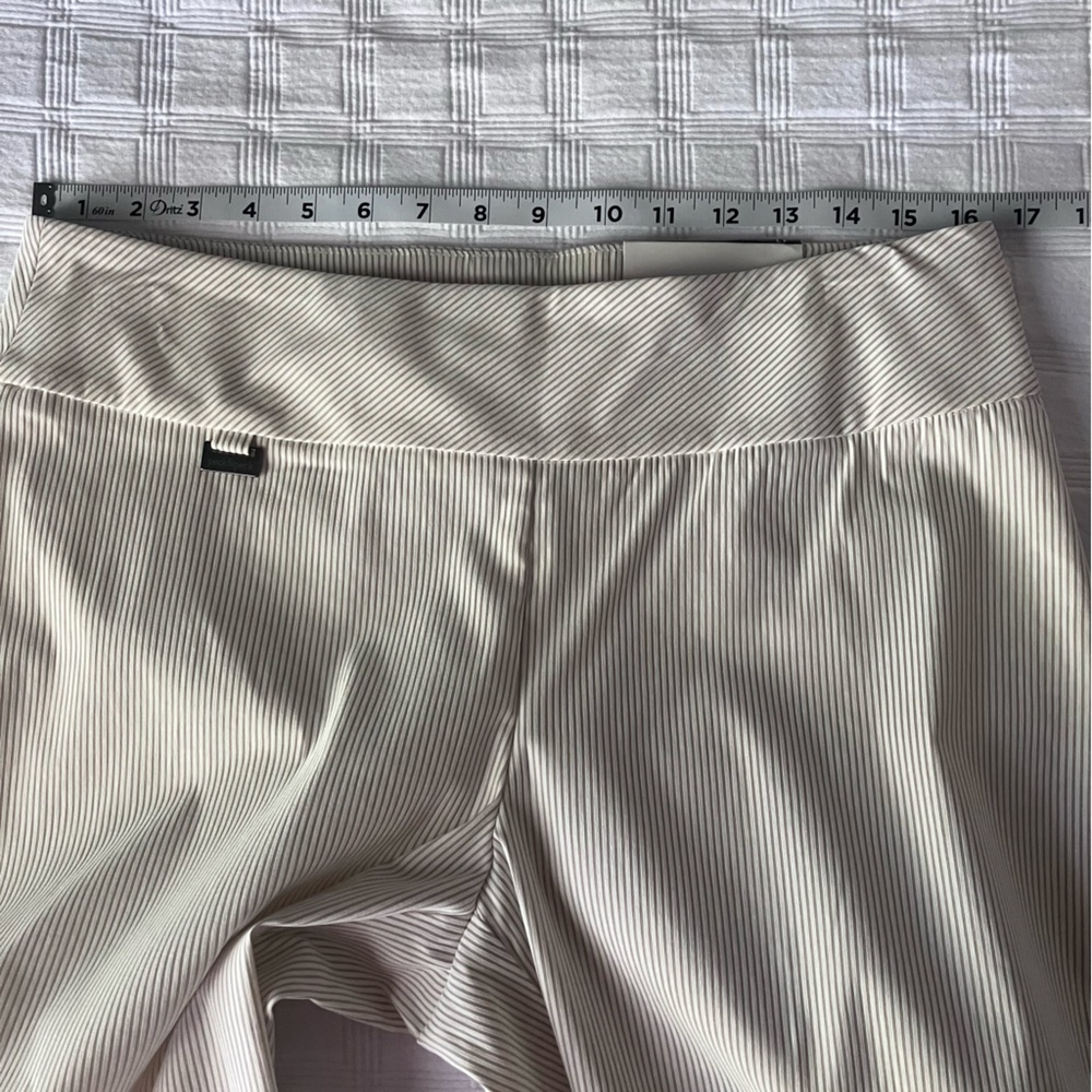 Peck & Peck Eva Crop Pants with Tummy Control Panel White and Tan Stripe… - Picture 3 of 13